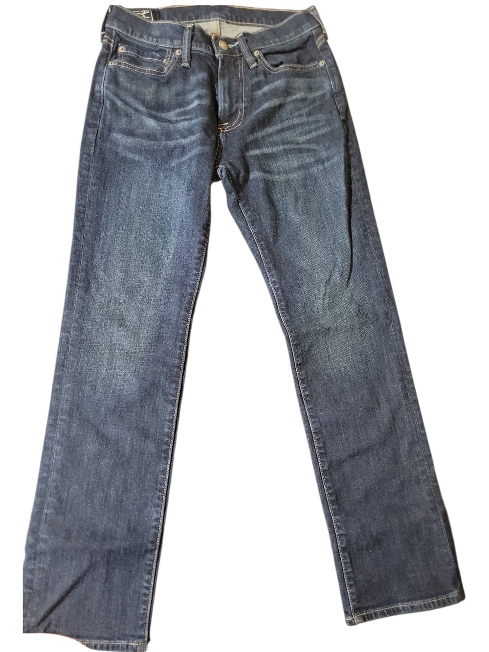 Abercrombie & Fitch Men's Straight Jeans in Dark Blue Wash